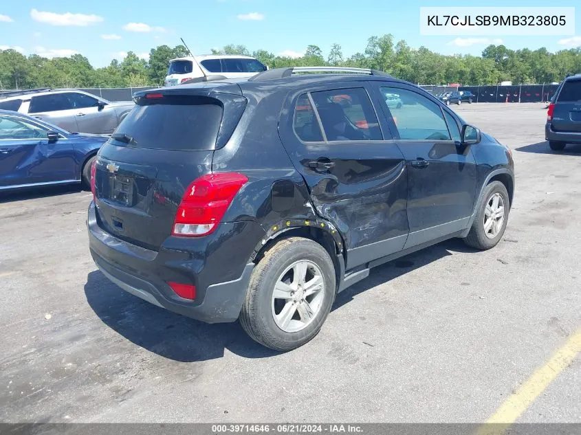 2021 Chevrolet Trax Fwd Lt VIN: KL7CJLSB9MB323805 Lot: 39714646