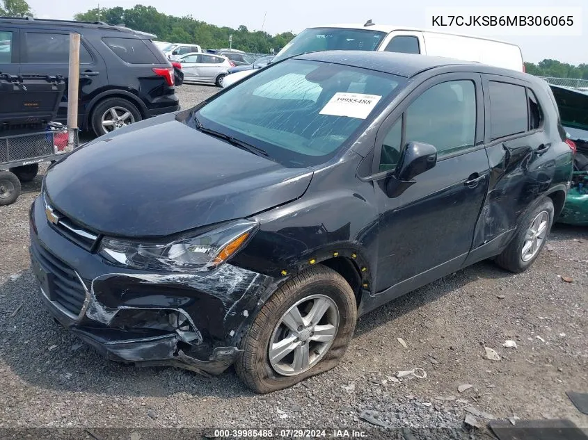 2021 Chevrolet Trax Fwd Ls VIN: KL7CJKSB6MB306065 Lot: 39985488