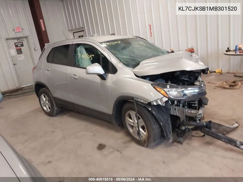 2021 Chevrolet Trax Fwd Ls VIN: KL7CJKSB1MB301520 Lot: 40015015