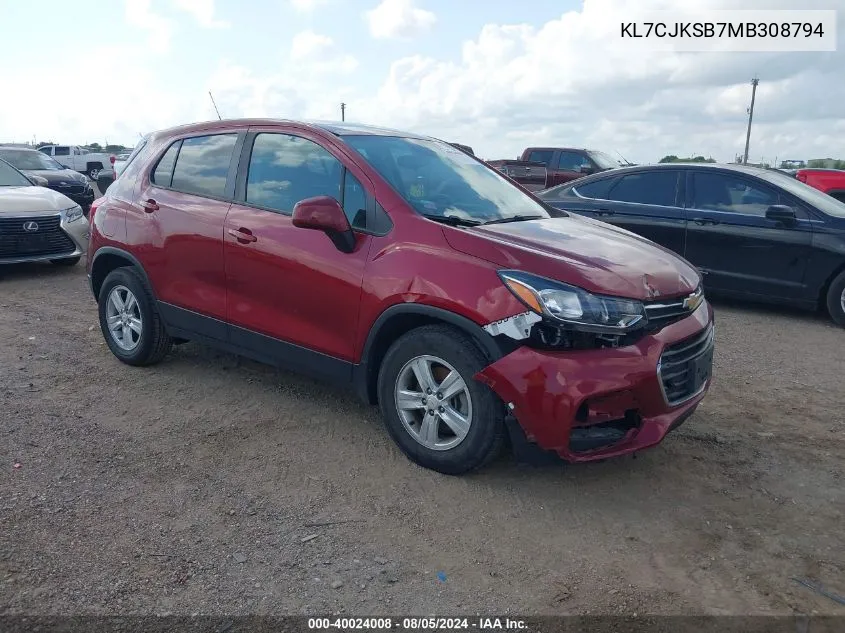 KL7CJKSB7MB308794 2021 Chevrolet Trax Fwd Ls