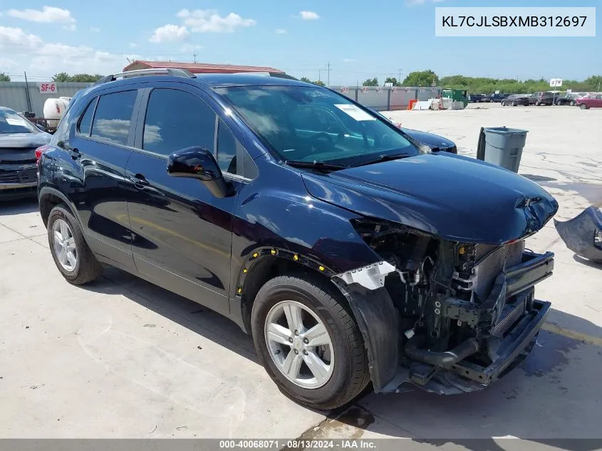 2021 Chevrolet Trax Fwd Lt VIN: KL7CJLSBXMB312697 Lot: 40068071