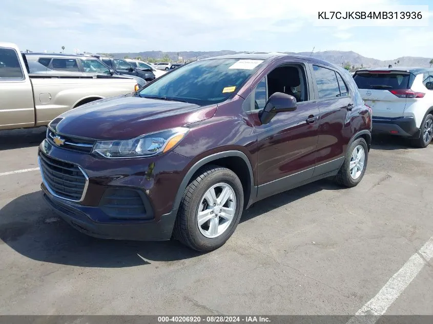 2021 Chevrolet Trax Fwd Ls VIN: KL7CJKSB4MB313936 Lot: 40206920