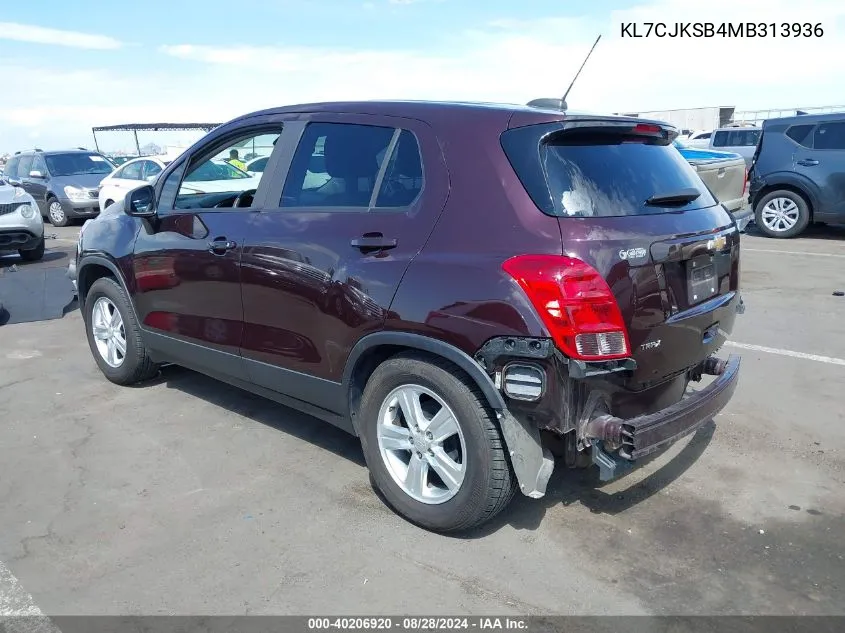 KL7CJKSB4MB313936 2021 Chevrolet Trax Fwd Ls