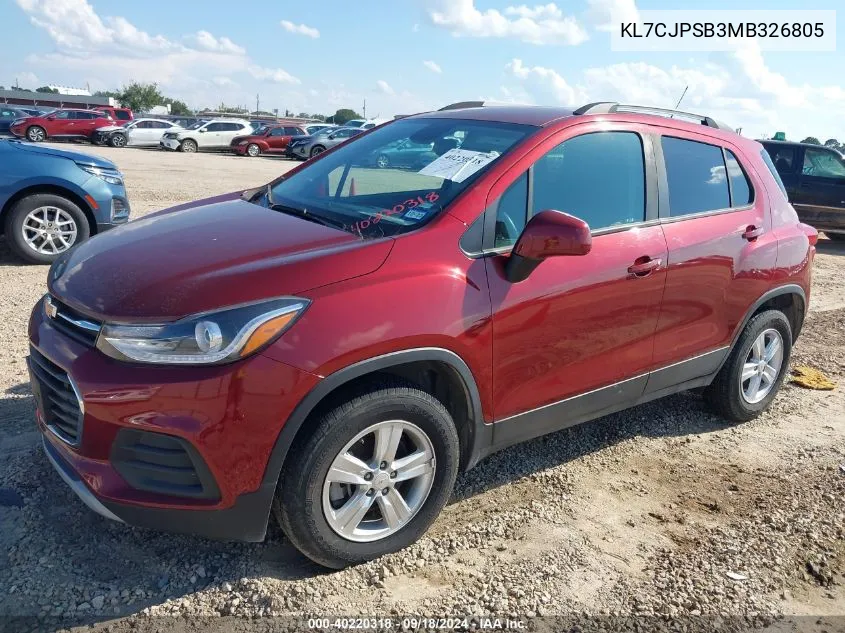 KL7CJPSB3MB326805 2021 Chevrolet Trax Awd Lt