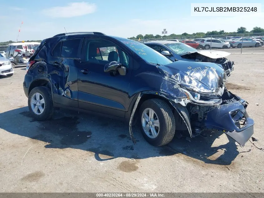 2021 Chevrolet Trax Fwd Lt VIN: KL7CJLSB2MB325248 Lot: 40230264