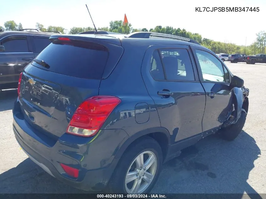 KL7CJPSB5MB347445 2021 Chevrolet Trax Awd Lt