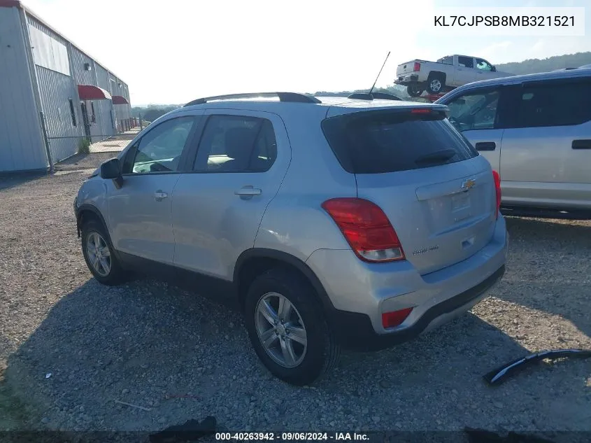 KL7CJPSB8MB321521 2021 Chevrolet Trax Awd Lt