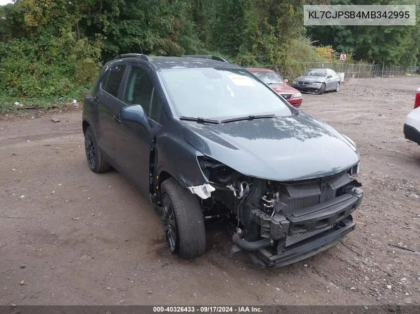 2021 Chevrolet Trax Awd Lt VIN: KL7CJPSB4MB342995 Lot: 40326433