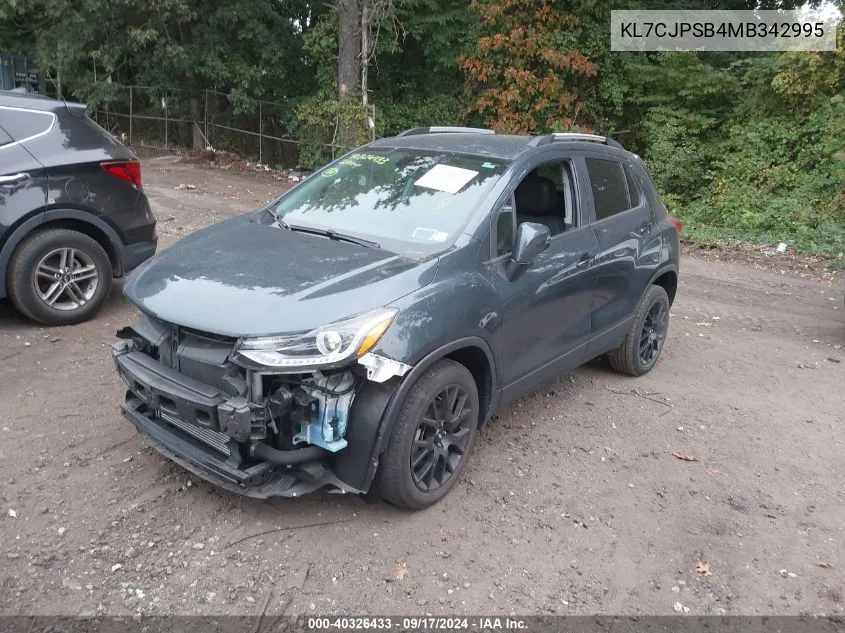 2021 Chevrolet Trax Awd Lt VIN: KL7CJPSB4MB342995 Lot: 40326433