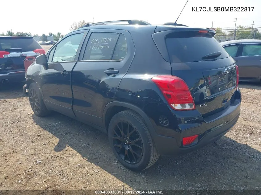 KL7CJLSB0MB322817 2021 Chevrolet Trax Fwd Lt