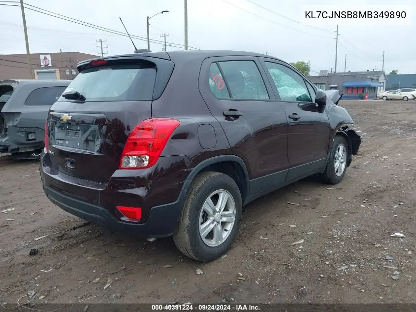 KL7CJNSB8MB349890 2021 Chevrolet Trax Awd Ls