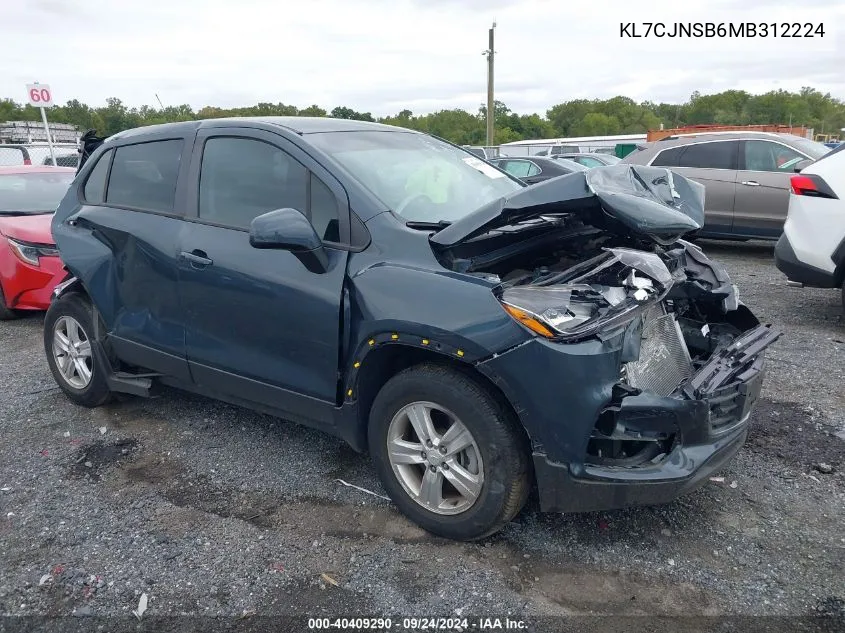 2021 Chevrolet Trax Awd Ls VIN: KL7CJNSB6MB312224 Lot: 40409290