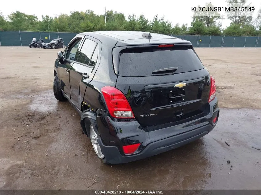 2021 Chevrolet Trax Awd Ls VIN: KL7CJNSB1MB345549 Lot: 40428213