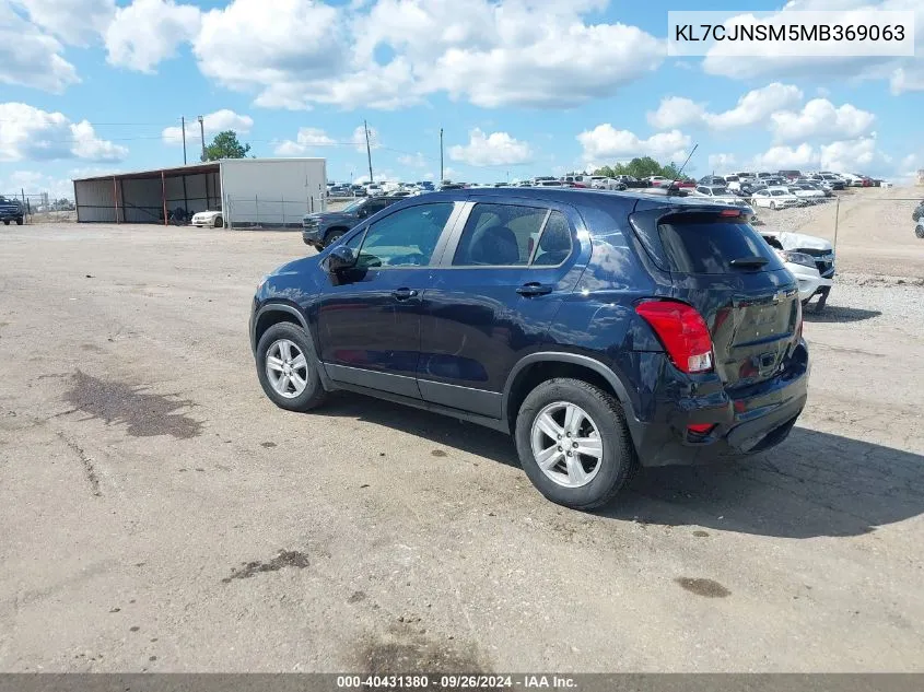 2021 Chevrolet Trax Awd Ls VIN: KL7CJNSM5MB369063 Lot: 40431380