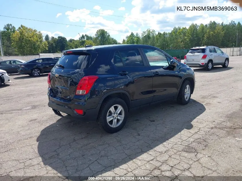 2021 Chevrolet Trax Awd Ls VIN: KL7CJNSM5MB369063 Lot: 40431380