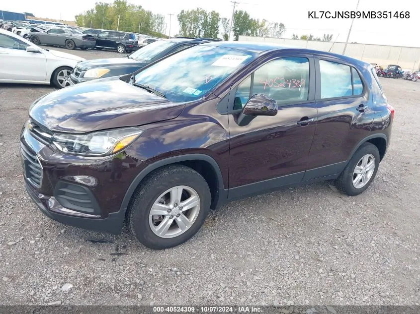 2021 Chevrolet Trax Awd Ls VIN: KL7CJNSB9MB351468 Lot: 40524309