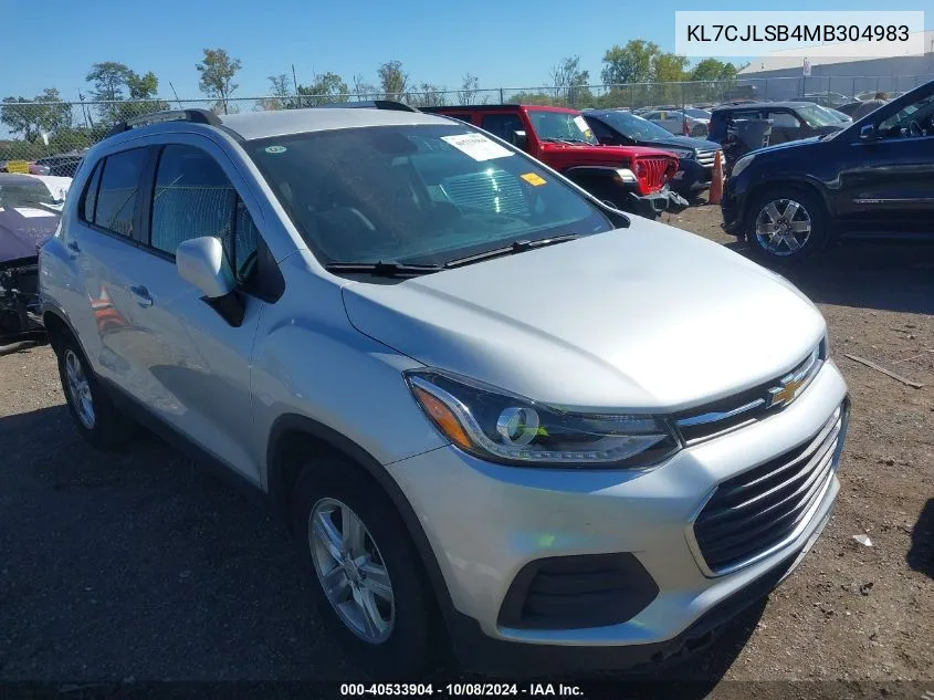 2021 Chevrolet Trax Fwd Lt VIN: KL7CJLSB4MB304983 Lot: 40533904