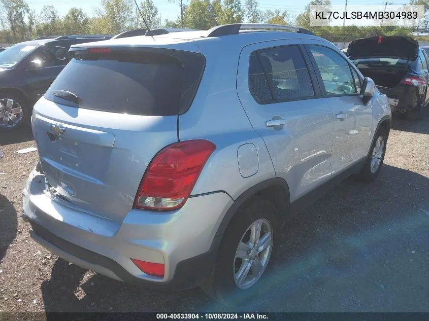 KL7CJLSB4MB304983 2021 Chevrolet Trax Fwd Lt