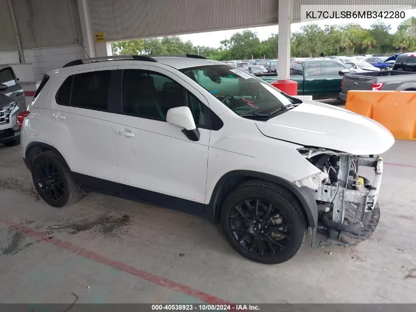 KL7CJLSB6MB342280 2021 Chevrolet Trax Fwd Lt