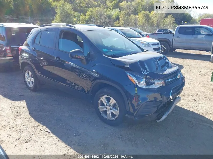 2021 Chevrolet Trax 1Lt VIN: KL7CJPSM3MB365749 Lot: 40546502