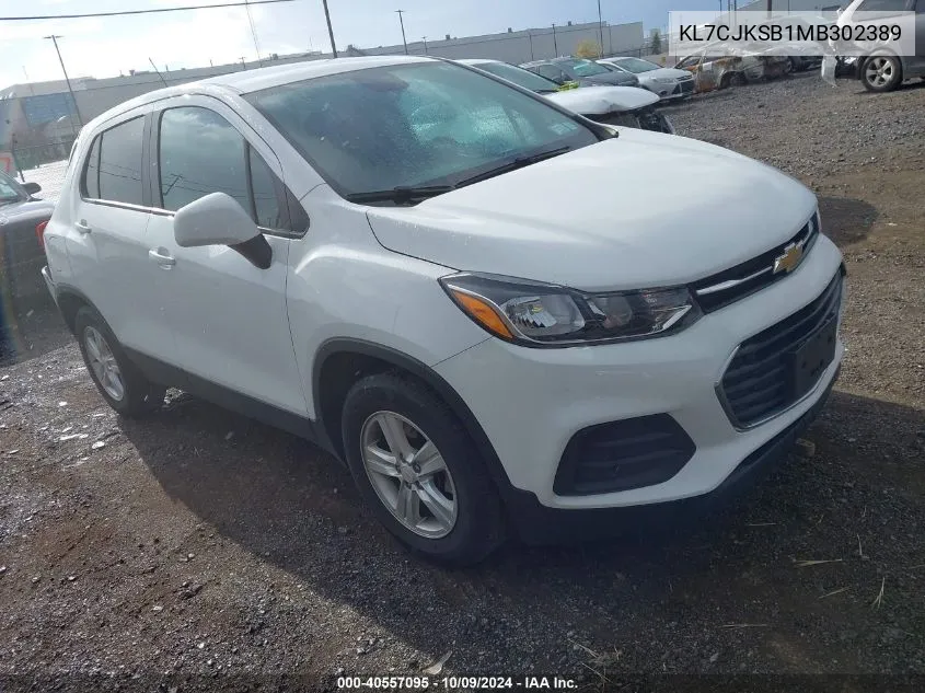 2021 Chevrolet Trax Fwd Ls VIN: KL7CJKSB1MB302389 Lot: 40557095