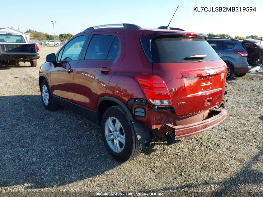 2021 Chevrolet Trax 1Lt VIN: KL7CJLSB2MB319594 Lot: 40557498