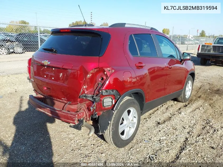 2021 Chevrolet Trax 1Lt VIN: KL7CJLSB2MB319594 Lot: 40557498