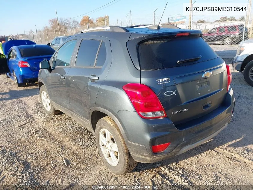 2021 Chevrolet Trax Awd Lt VIN: KL7CJPSB9MB310544 Lot: 40612857