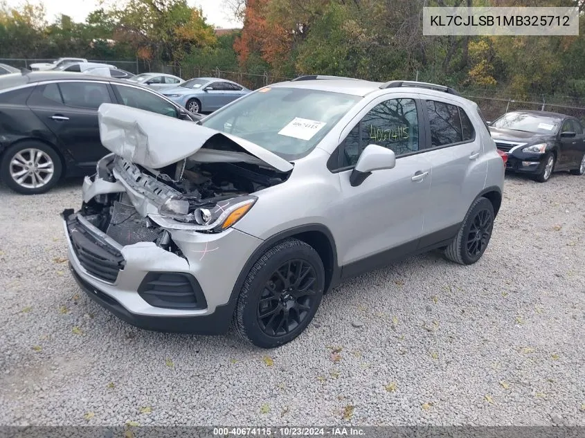 2021 Chevrolet Trax Fwd Lt VIN: KL7CJLSB1MB325712 Lot: 40674115