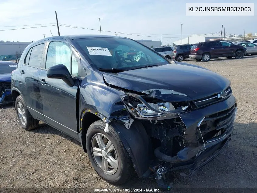 KL7CJNSB5MB337003 2021 Chevrolet Trax Awd Ls