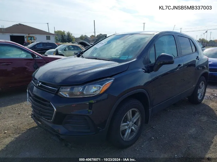 2021 Chevrolet Trax Awd Ls VIN: KL7CJNSB5MB337003 Lot: 40678071