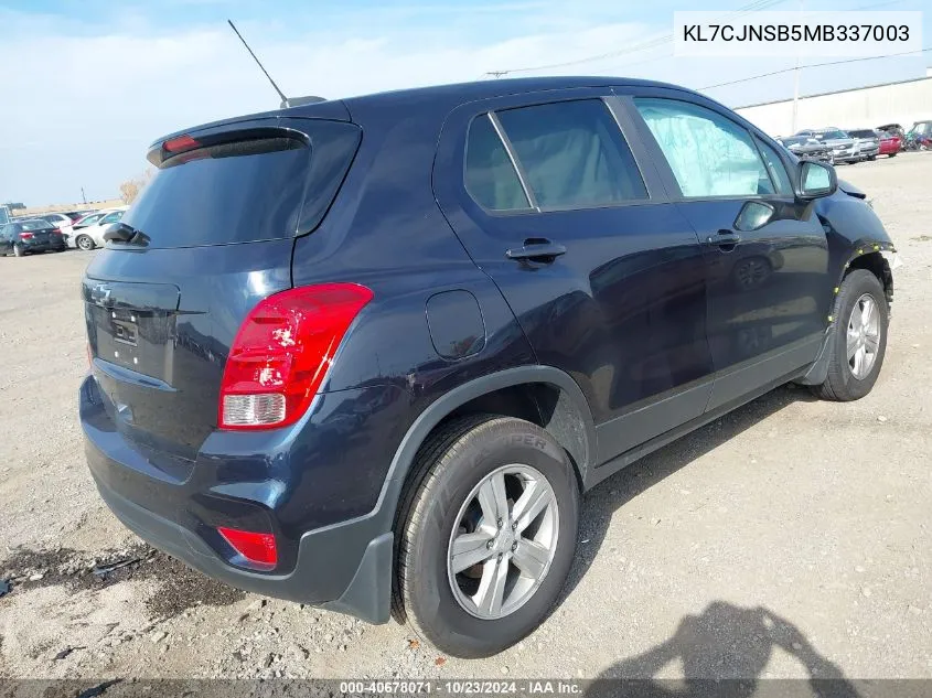 KL7CJNSB5MB337003 2021 Chevrolet Trax Awd Ls