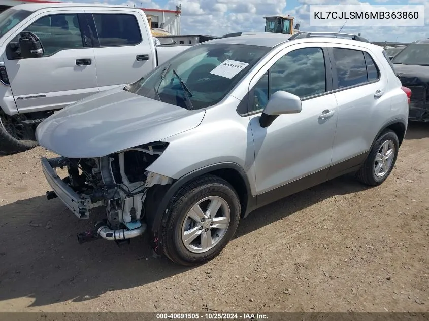 2021 Chevrolet Trax Fwd Lt VIN: KL7CJLSM6MB363860 Lot: 40691505