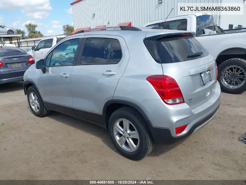 2021 Chevrolet Trax Fwd Lt VIN: KL7CJLSM6MB363860 Lot: 40691505