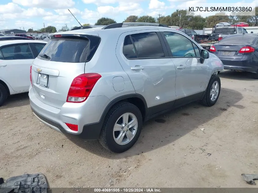 2021 Chevrolet Trax Fwd Lt VIN: KL7CJLSM6MB363860 Lot: 40691505