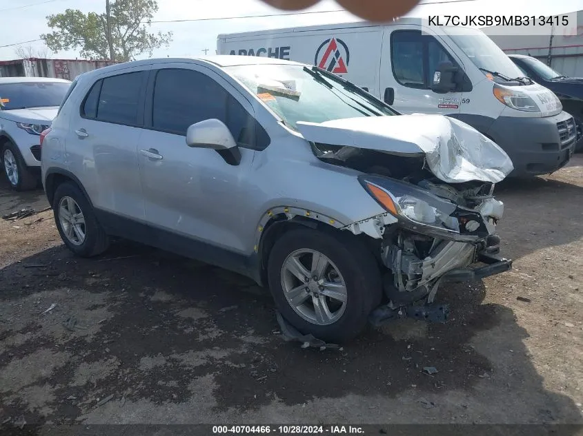 2021 Chevrolet Trax Fwd Ls VIN: KL7CJKSB9MB313415 Lot: 40704466