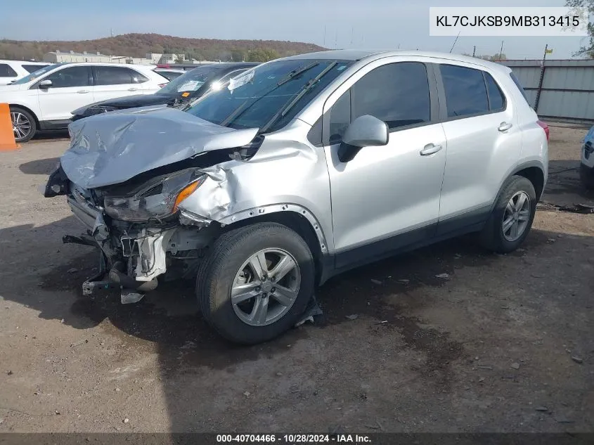 2021 Chevrolet Trax Fwd Ls VIN: KL7CJKSB9MB313415 Lot: 40704466