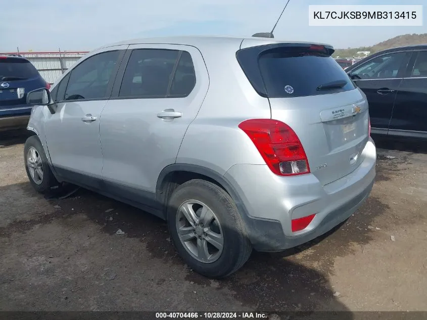 2021 Chevrolet Trax Fwd Ls VIN: KL7CJKSB9MB313415 Lot: 40704466