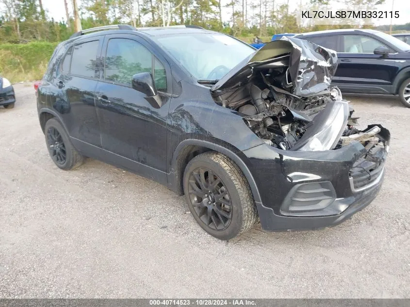 2021 Chevrolet Trax Fwd Lt VIN: KL7CJLSB7MB332115 Lot: 40714523