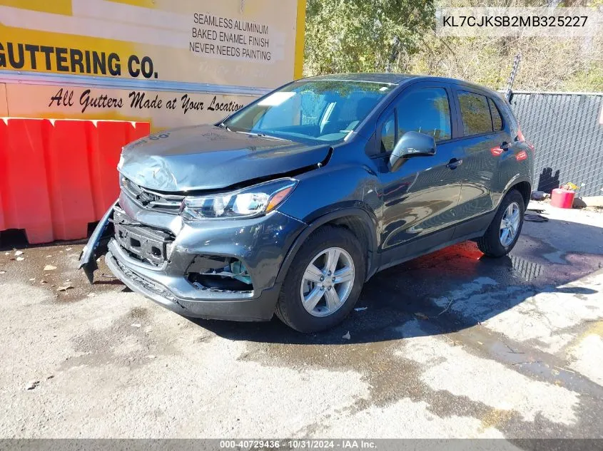 2021 Chevrolet Trax Fwd Ls VIN: KL7CJKSB2MB325227 Lot: 40729436