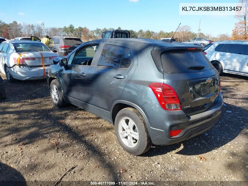 2021 Chevrolet Trax Fwd Ls VIN: KL7CJKSB3MB313457 Lot: 40777099