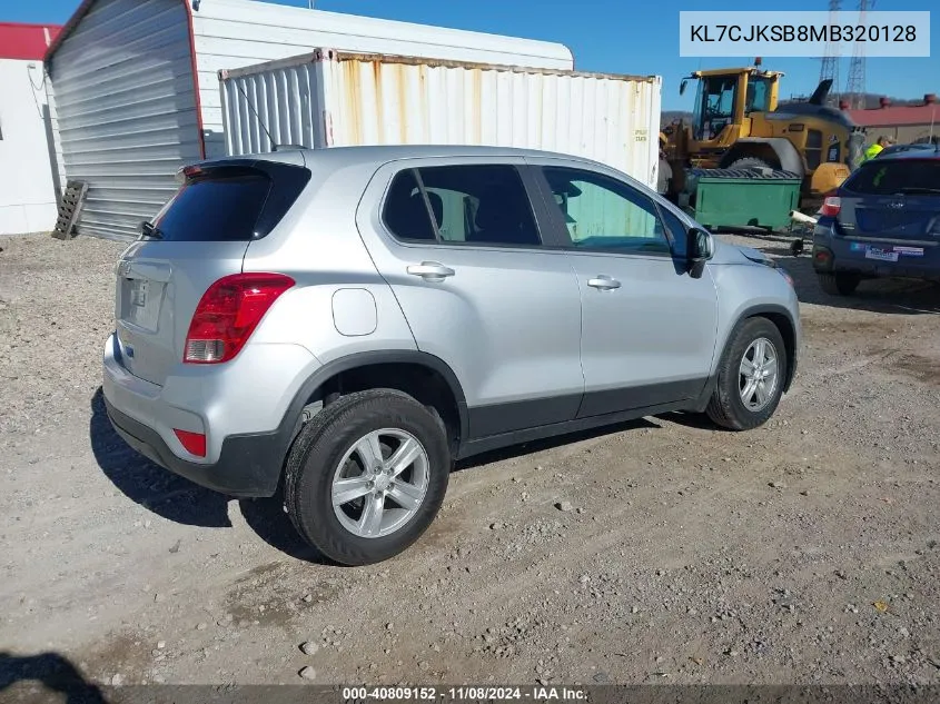 2021 Chevrolet Trax Fwd Ls VIN: KL7CJKSB8MB320128 Lot: 40809152