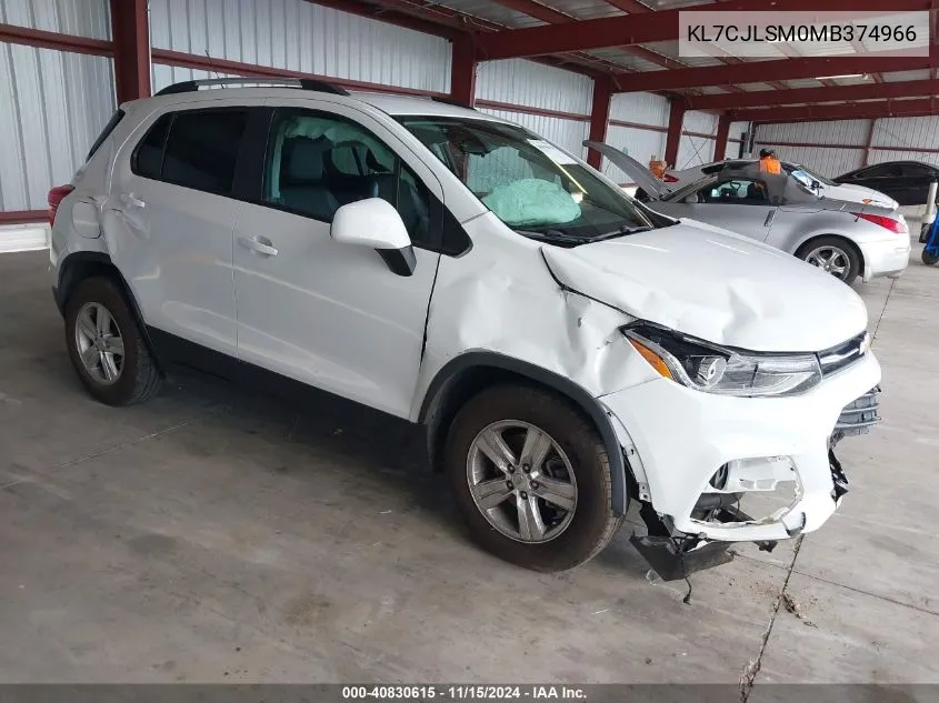 2021 Chevrolet Trax Fwd Lt VIN: KL7CJLSM0MB374966 Lot: 40830615