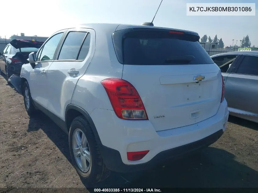 KL7CJKSB0MB301086 2021 Chevrolet Trax Fwd Ls