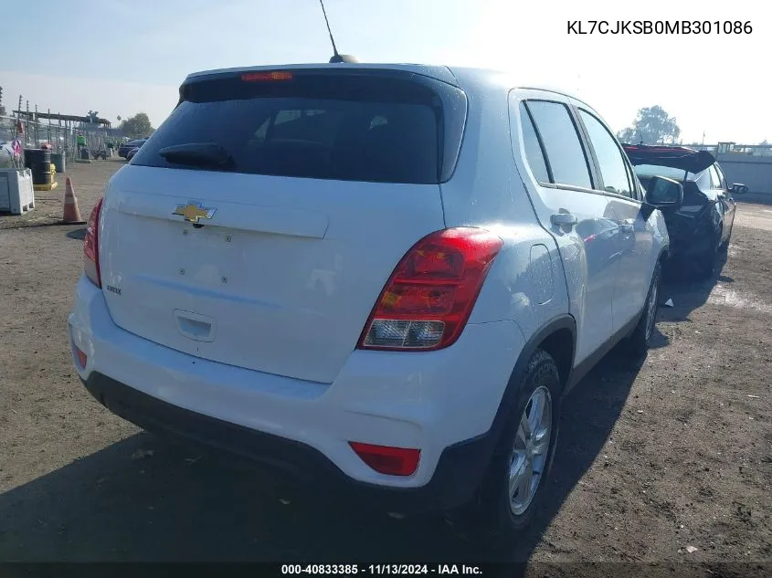 KL7CJKSB0MB301086 2021 Chevrolet Trax Fwd Ls