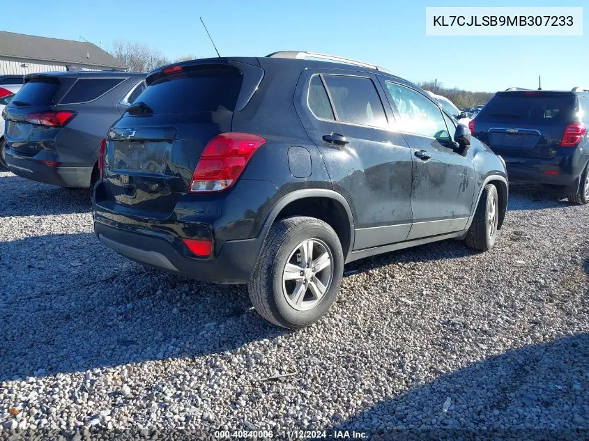 2021 Chevrolet Trax Fwd Lt VIN: KL7CJLSB9MB307233 Lot: 40840006