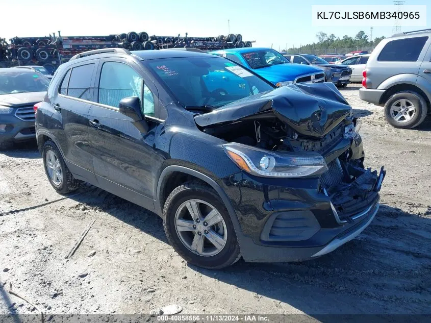 2021 Chevrolet Trax Fwd Lt VIN: KL7CJLSB6MB340965 Lot: 40858586