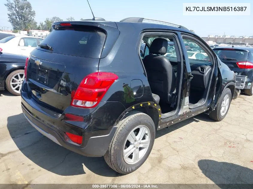 2022 Chevrolet Trax Fwd Lt VIN: KL7CJLSM3NB516387 Lot: 39577386