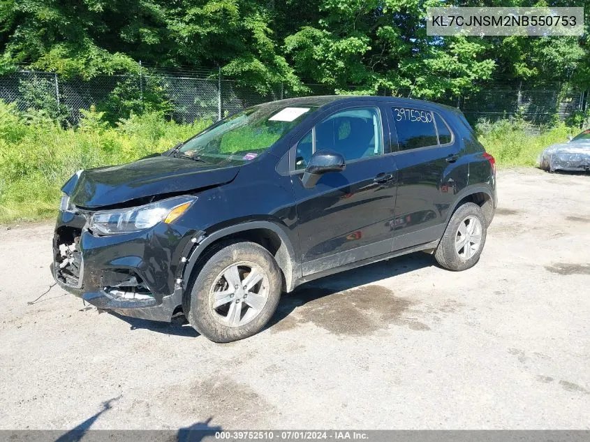 2022 Chevrolet Trax Awd Ls VIN: KL7CJNSM2NB550753 Lot: 39752510