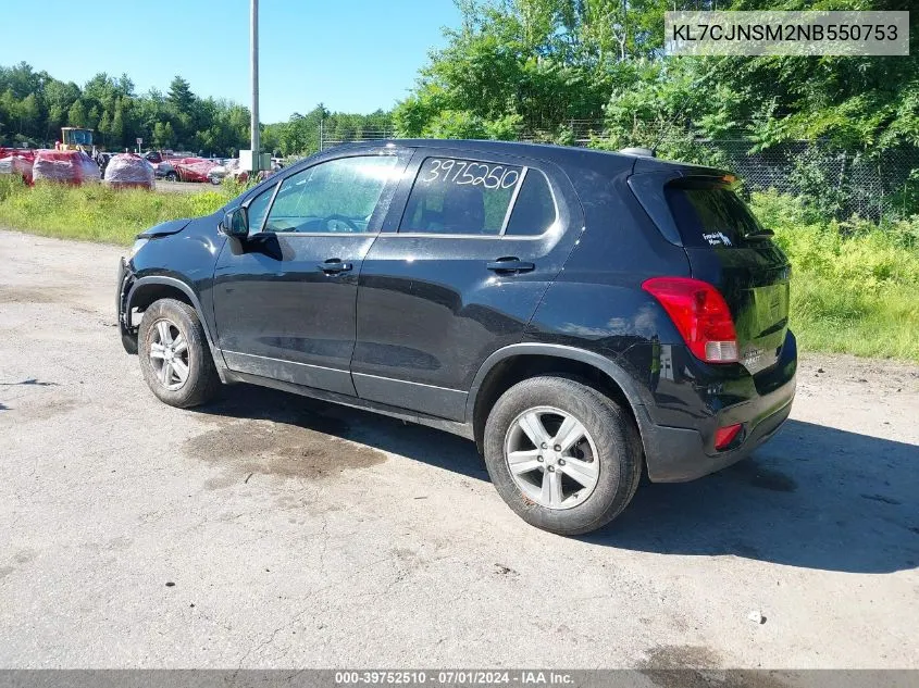 2022 Chevrolet Trax Awd Ls VIN: KL7CJNSM2NB550753 Lot: 39752510